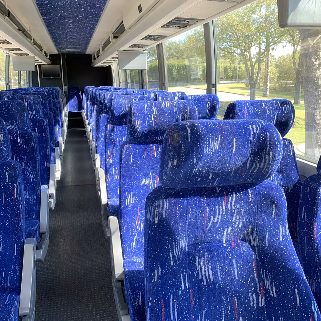 56 passenger charter bus inside