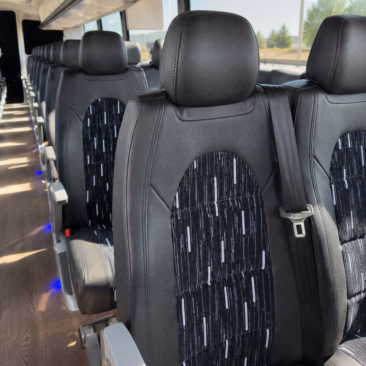 56 passenger charter bus interior